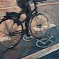 „Biken“ . Acryl auf Leinwand . 21 x 30 cm . 2023