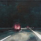 „Nachtfahrt II“ . Acryl auf Leinwand . 21 x 30 cm . 2023